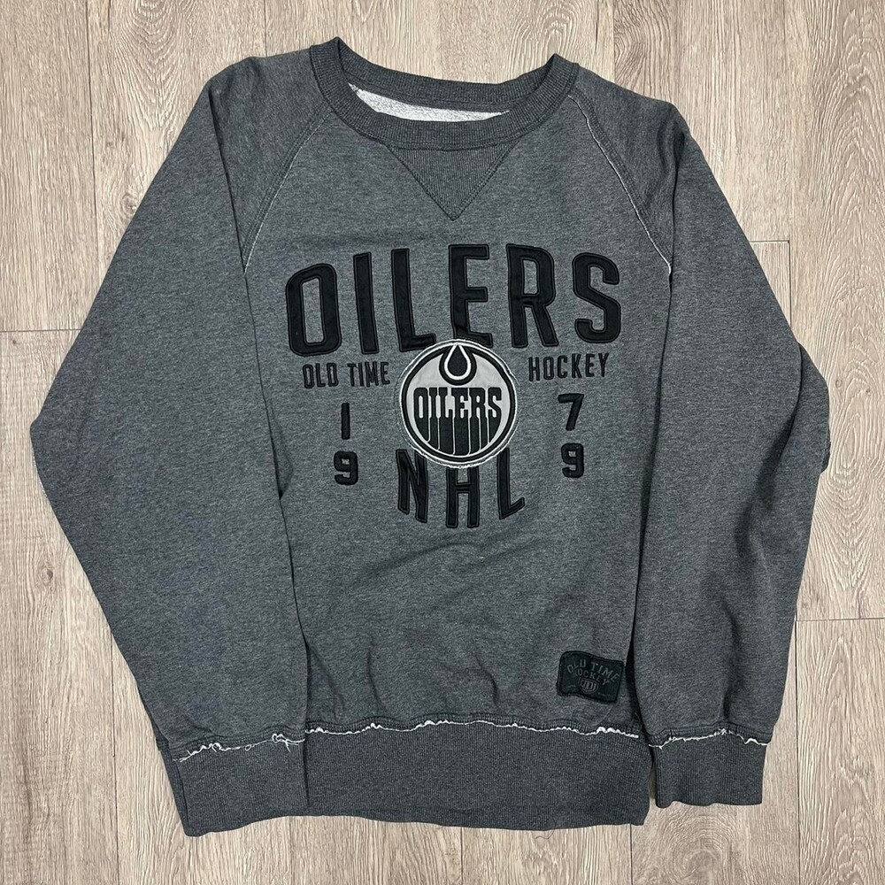 Old Time Hockey grey Edmonton Oilers crewneck sweatshirt size medium
